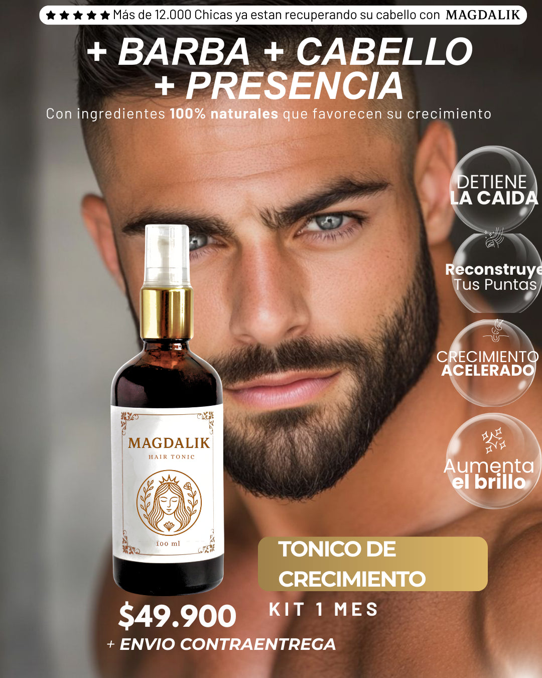 TONICO CRECIMIENTO + BARBA +CABELLO